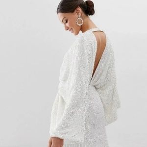 ASOS Ciara Kimono Wedding dress Ivory Size 12